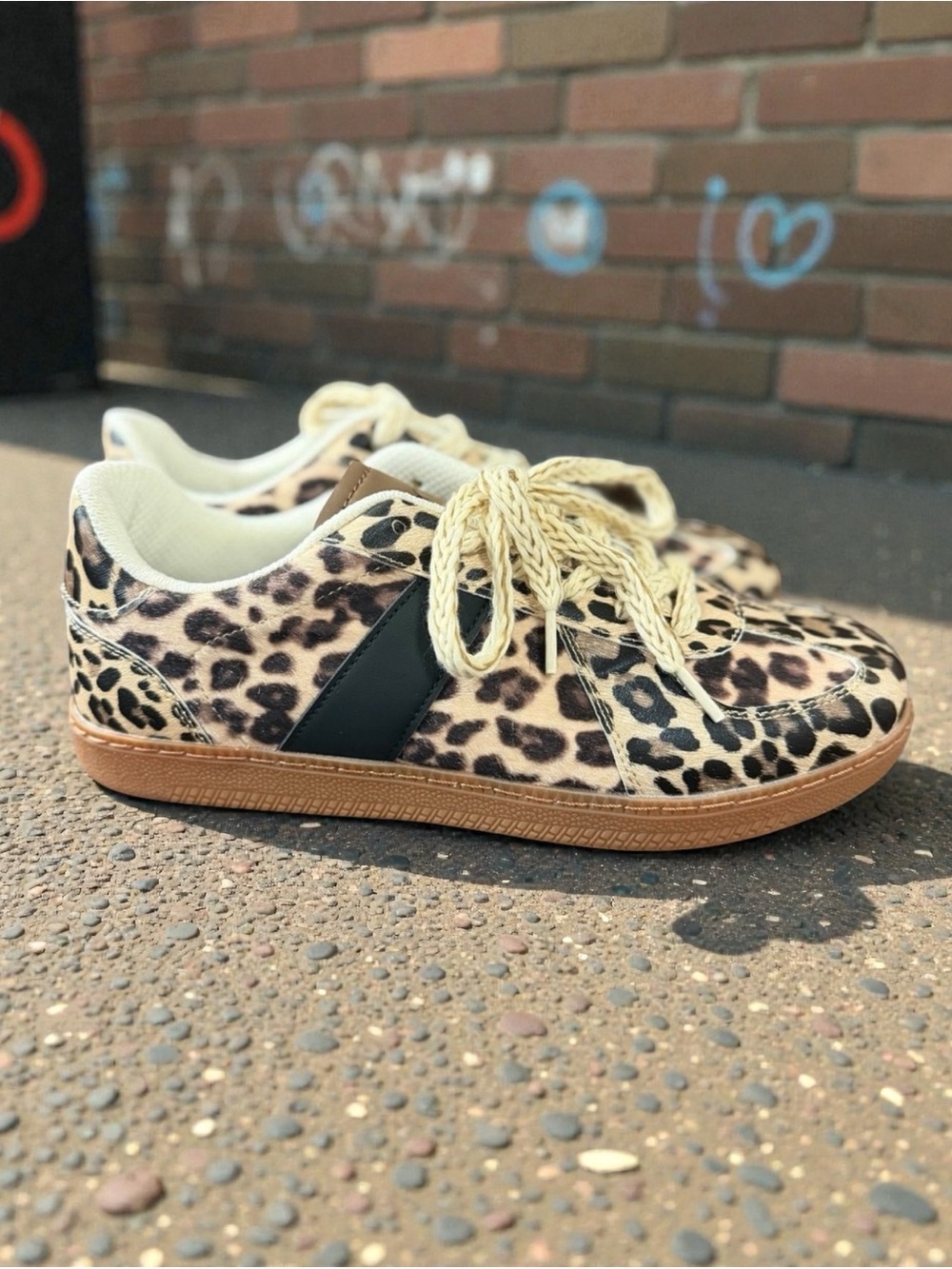 Leopard Print Casual Sneakers in Neutral Tones